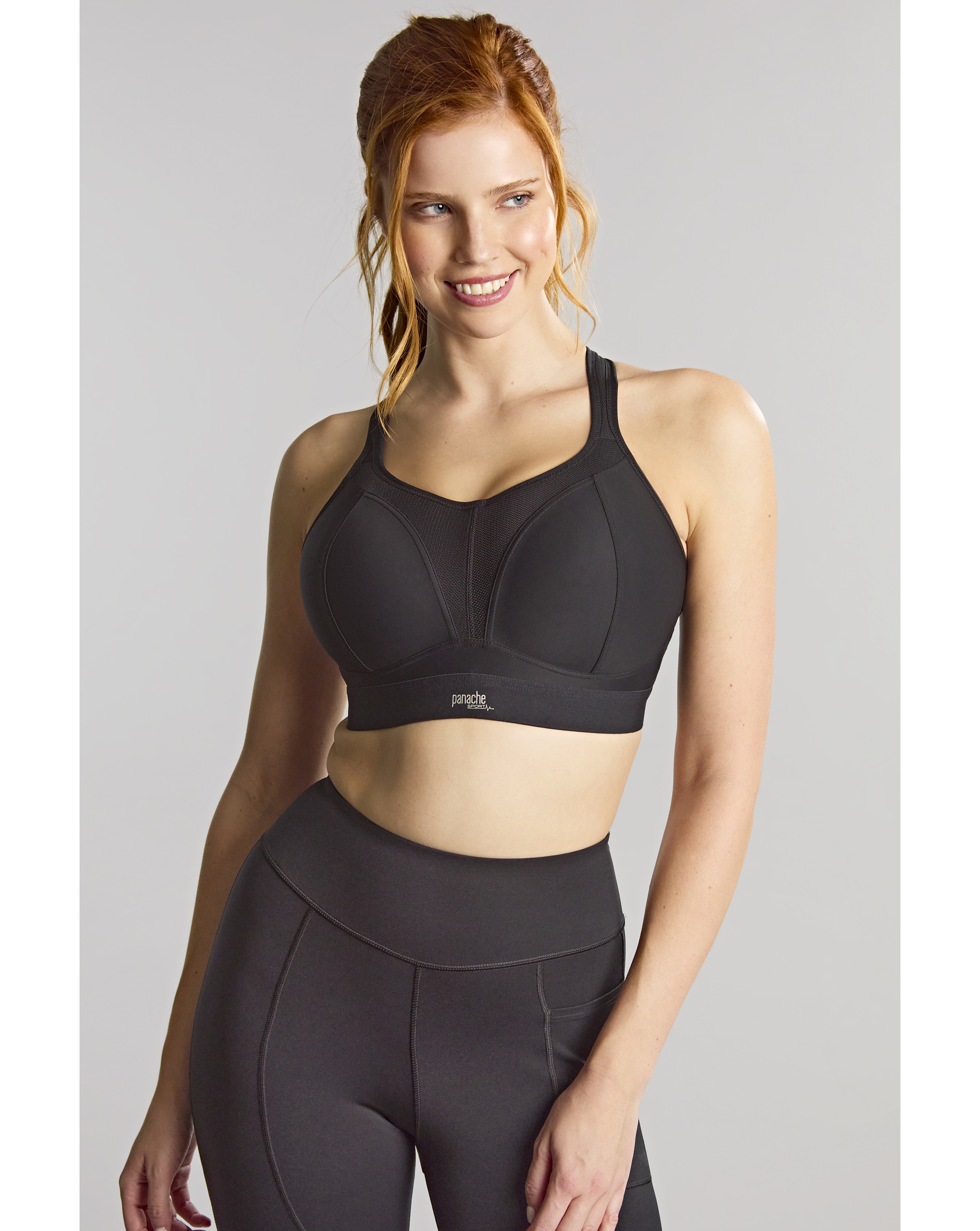 Panache Black Boundless Non Wired Sport Bra 34C